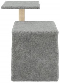 Árvore p/ gatos c/ postes arranhadores sisal 50,5cm cinza-claro