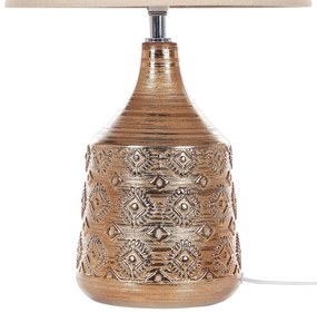 Candeeiro de mesa de cerâmica creme e castanho dourado 47 cm WARI Beliani