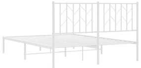 Estrutura de cama com cabeceira 140x200 cm metal branco