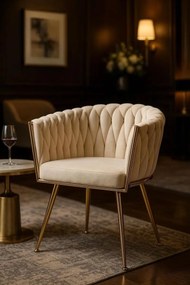 Cadeira Widny Golden Veludo - Beige