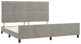 Estrutura de cama sem colchão 200x200 cm veludo cinzento-claro