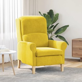 Poltrona Amarela Amarelo Têxtil, Madeira Padrão Poltrona Amarela