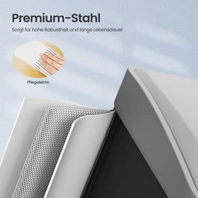 Caixote do lixo para cozinha 3 compartimentos x 8 L, 47 x 28,3 x 39,5 cm branco + cinzento