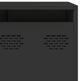Móvel de TV 202x39x43,5 cm aço laminado a frio preto