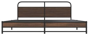 Estrutura cama sem colchão 180x200 cm metal carvalho castanho