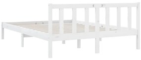 Estrutura de Cama Jane em Madeira de Pinho - 140x190 cm - Branco - Des