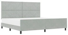 Cama vidaXL Cinza Claro 200x200 cm Veludo