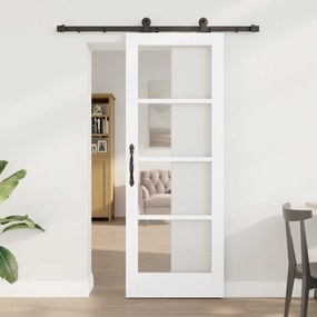 Porta Deslizante vidaXL com Conjunto de Ferragens 'ORKDAL'Branca 73.5 x 198.5 cm