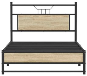 Estrutura de cama sem colchão 107x203 cm carvalho sonoma