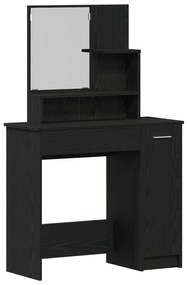 Conjunto de Toucador vidaXL Carvalho Preto Madeira Engenheirada, Touca