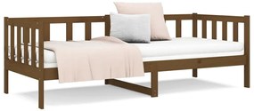 Sofá-cama 80x200 cm madeira de pinho maciça castanho mel