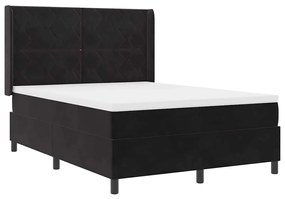 Cama Box com Colchão vidaXL Preto 140x200 cm Veludo