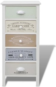 Armário arrumos estilo francês 5 gavetas madeira