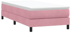 Box Cama de primavera sem Colchão Rosa 90x210 cm Veludo