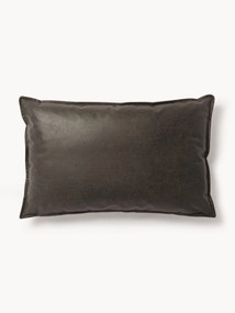 Large Recycled Leather Sofa Cushion Lennon, 50 x 80 cm