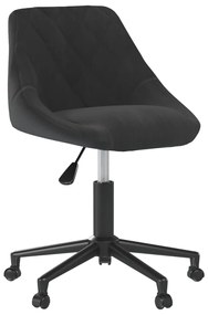 vidaXL Cadeira de jantar giratória veludo preto