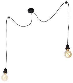 Candeeiro de suspensão preto 2 luzes - Cava Moderno