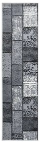 vidaXL Passadeira c/ padrão de blocos 60x350 cm polipropileno cinzento