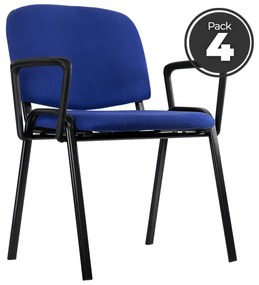 Pack 4 Cadeiras Ofis com Braços - Azul