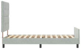 Cama vidaXL Cinza-claro 90x200 cm Veludo
