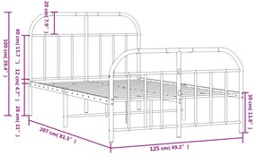 Estrutura de cama com cabeceira e pés 120x200 cm metal preto