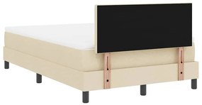 Cama Box com Colchão &amp; Luz LED Bege 120x200 cm Tecido