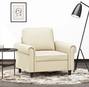 Poltrona 60 cm couro artificial creme