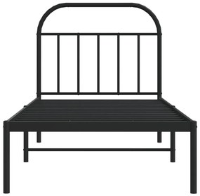 Estrutura de cama com cabeceira 90x190 cm metal preto