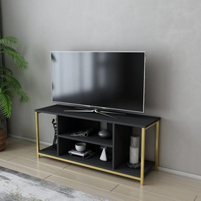 Móvel TV Rinaldo – Antracite e Dourado – 120x35x50,8 cm