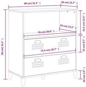 Estante VIKEN 80x40x90 cm derivados de madeira branco