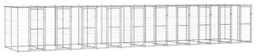 vidaXL Canil de exterior com telhado 24,2 m² aço galvanizado
