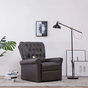 vidaXL Cadeira massagens reclinável couro artificial cinzento