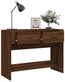 Mesa consola 100x39x75 cm derivados madeira carvalho castanho