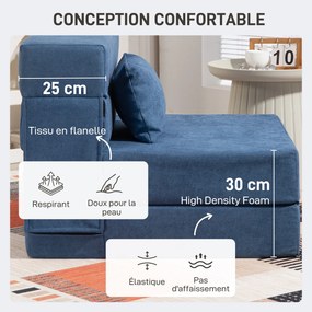 Poltrona convertível de 1 lugar, poltrona-cama dobrável, almofada incluída, para convidados, sala de estar, espaços pequenos, capacidade de 120 kg, az