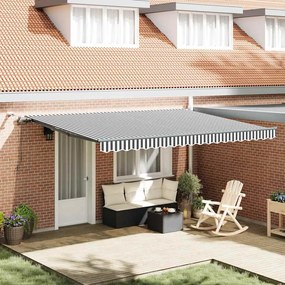 vidaXL Toldo retrátil automático com LEDs 450x300 cm antracite/branco
