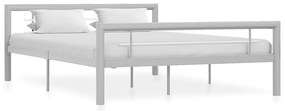 Estrutura de cama 140x200 cm metal cinzento e branco