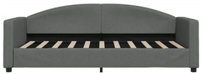 Sofá-cama 90x190 cm tecido cinzento-escuro