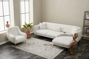 Sofá-Cama de Canto Simena – Creme Dourado – 77x77x70 cm