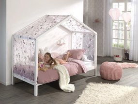 Conjunto Cama infantil de Casa DALLAS 90x200 com cortinados Branca