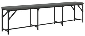 Banco de jantar 186x32x45 cm aço e tecido cinzento-escuro