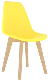 Cadeiras de jantar 2 pcs plástico amarelo