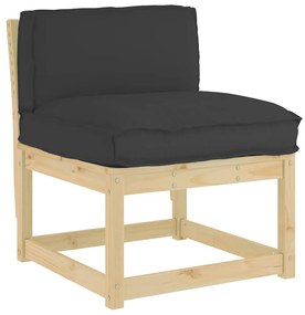 vidaXL Almofada de palete para encosto Preto 70 x 40 x 12 cm