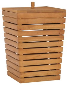 Cesto para roupa suja 30x30x45 cm madeira de teca maciça