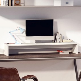 Suporte para monitor 100x27x15 cm pinho maciço branco