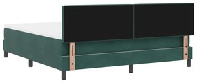 Cama Box Spring vidaXL com Colchão Verde Escuro Super King Veludo