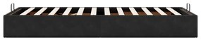 Otomano Bed Frame No Colchão Preto 90x200 cm Veludo