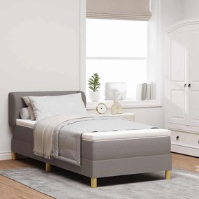 Cama Box Spring vidaXL com Colchão em Taupe, 90x200 cm, Tecido