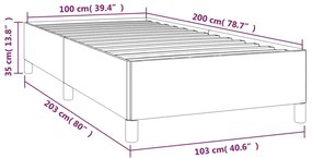 Estrutura de cama sem colchão 100x200 cm veludo azul-escuro
