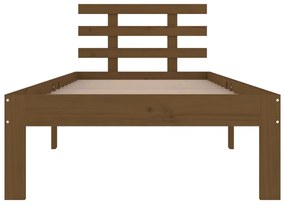 Estrutura cama pequena solteiro 75x190 cm madeira castanho mel