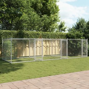 Jaula para cão com portas 6x2x1,5 m aço galvanizado cinzento